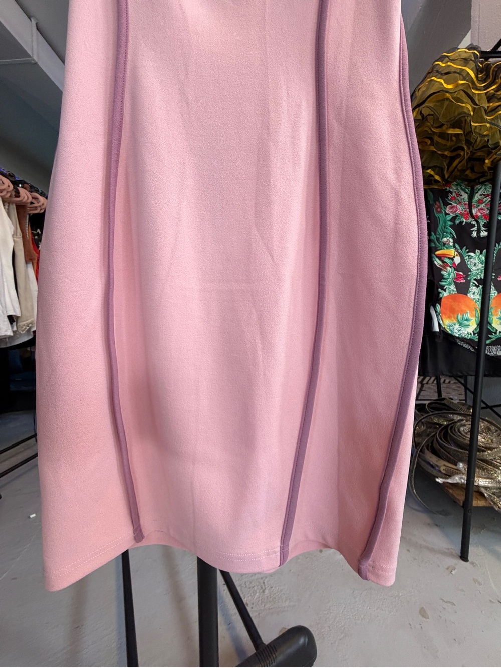Jessica Blush Pink Midi Shift Dress with Square Yoke - Picture 4 of 5